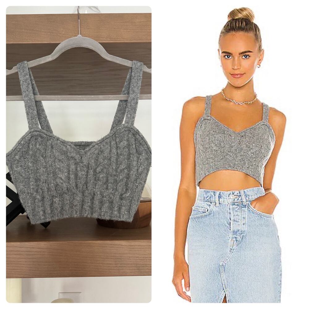 Free People Sunkeeper Top in Heather Grey, Sample